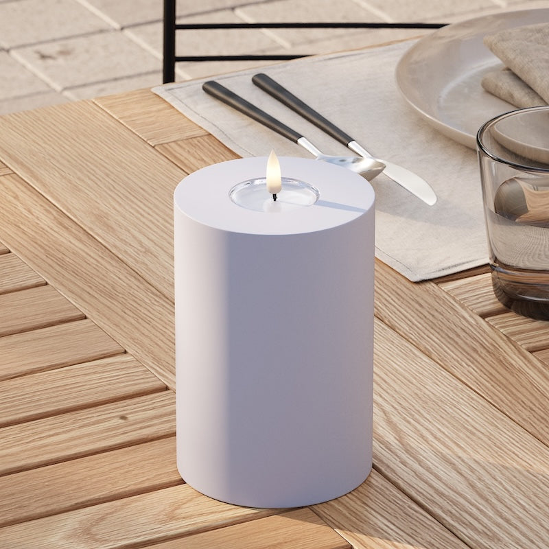 Deluxe Homeart Utendørs LED Blokklys Ø 10 x 15 cm Støvet blå LED utendørs lysblokklys 2