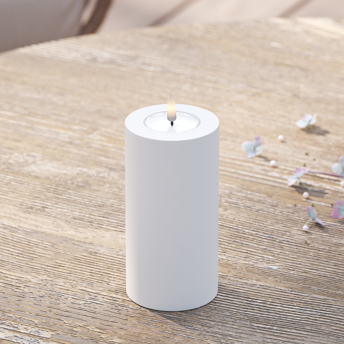 Deluxe Homeart Φωτιστικό μπλοκ LED εξωτερικού χώρου Ø 7,5 x 15 cm Λευκό Φως μπλοκ εξωτερικού φωτός LED 2