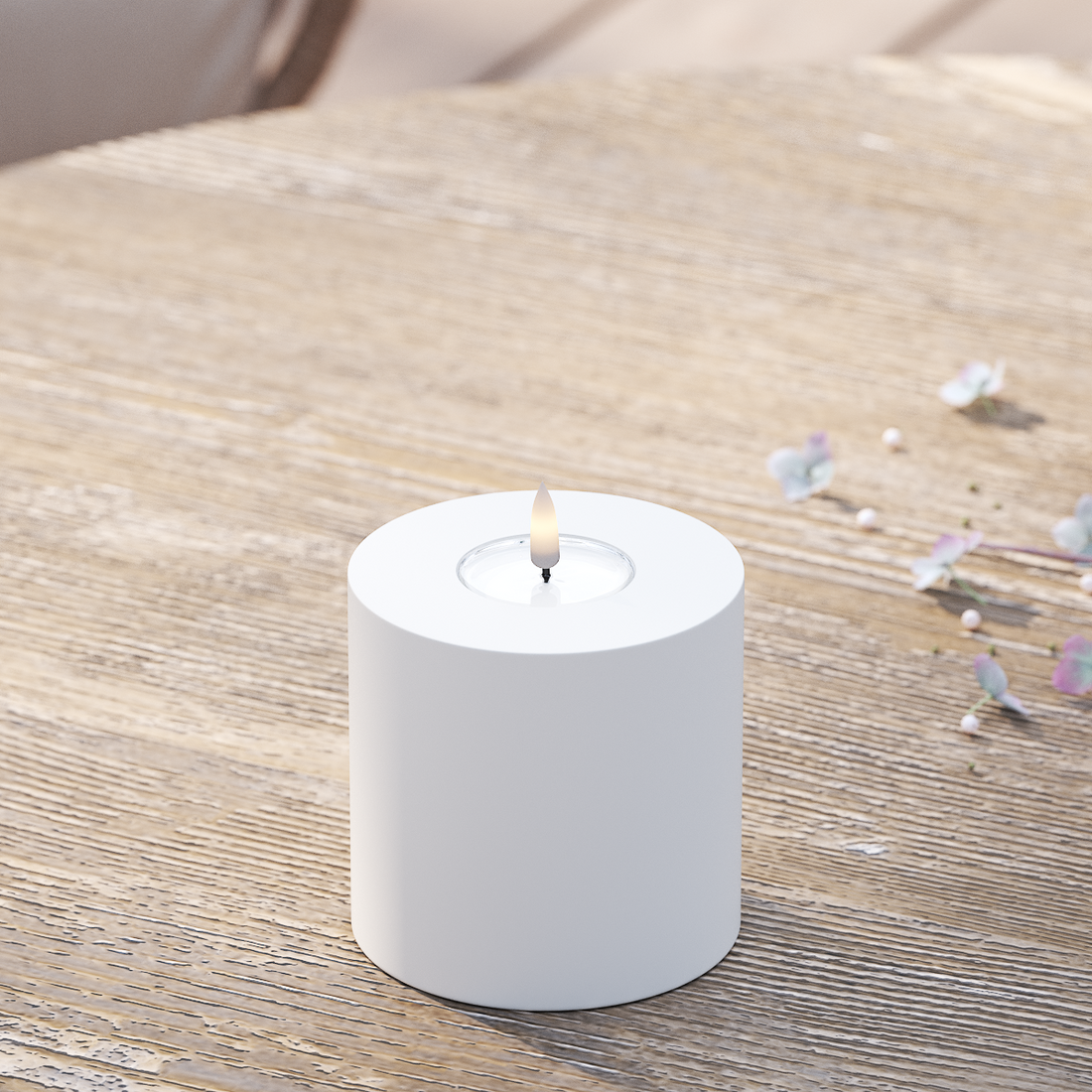 Deluxe Homeart Venkovní LED blokové světlo Ø 10 x 10 cm Bílá LED venkovní světelné blokové světlo 2