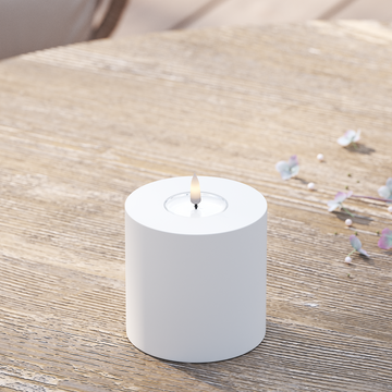 Deluxe Homeart Utendørs LED Blokklys Ø 10 x 10 cm Hvit LED utendørs lysblokklys 2