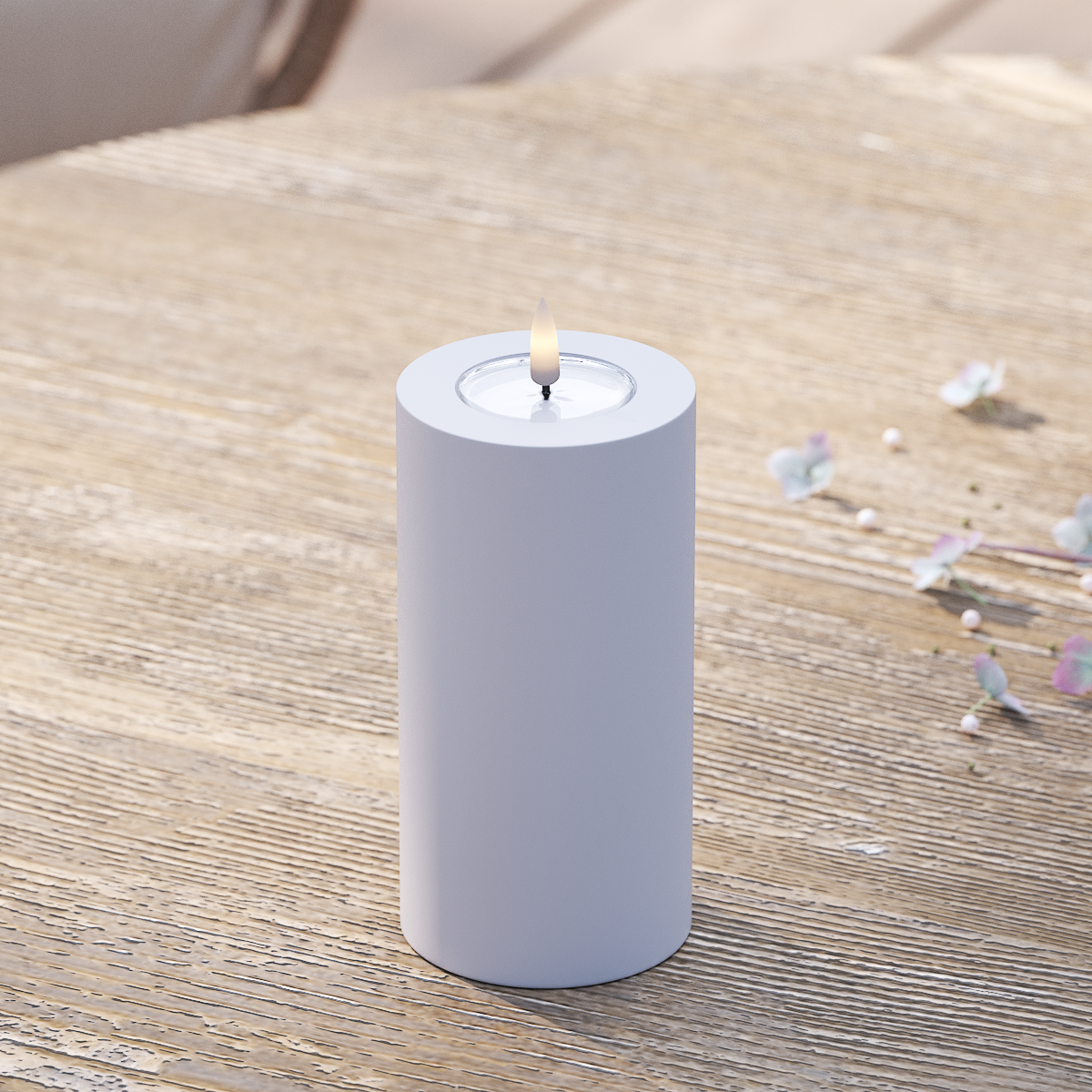 Deluxe Homeart Φωτιστικό μπλοκ LED εξωτερικού χώρου Ø 7,5 x 15 cm Ξεθωριασμένο μπλε Φως μπλοκ εξωτερικού φωτός LED 2