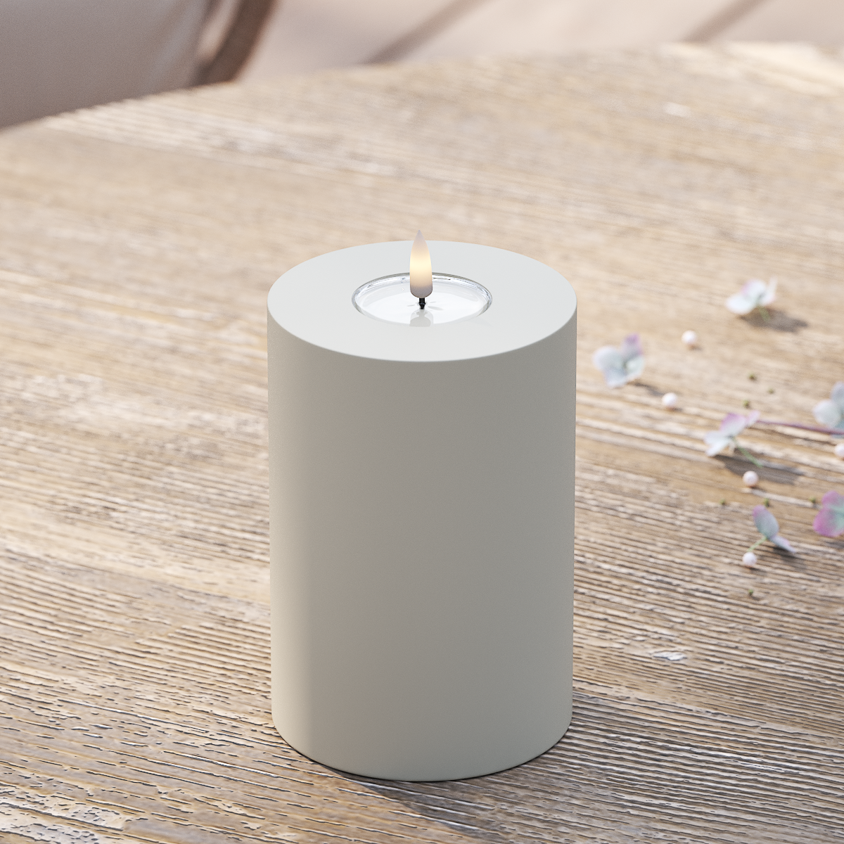 Deluxe Homeart Φωτιστικό μπλοκ LED εξωτερικού χώρου Ø 10 x 15 cm Άμμος Φως μπλοκ εξωτερικού φωτός LED 2