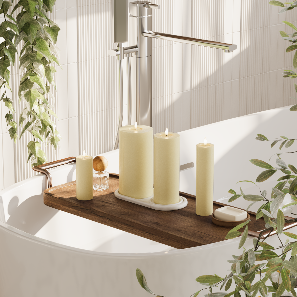 Deluxe Homeart LED plokkvalgusti pakett - Helekollane - 5 x 12,5 + 20 | 7,5 x 20 | 10 x 20 cm pakend 2