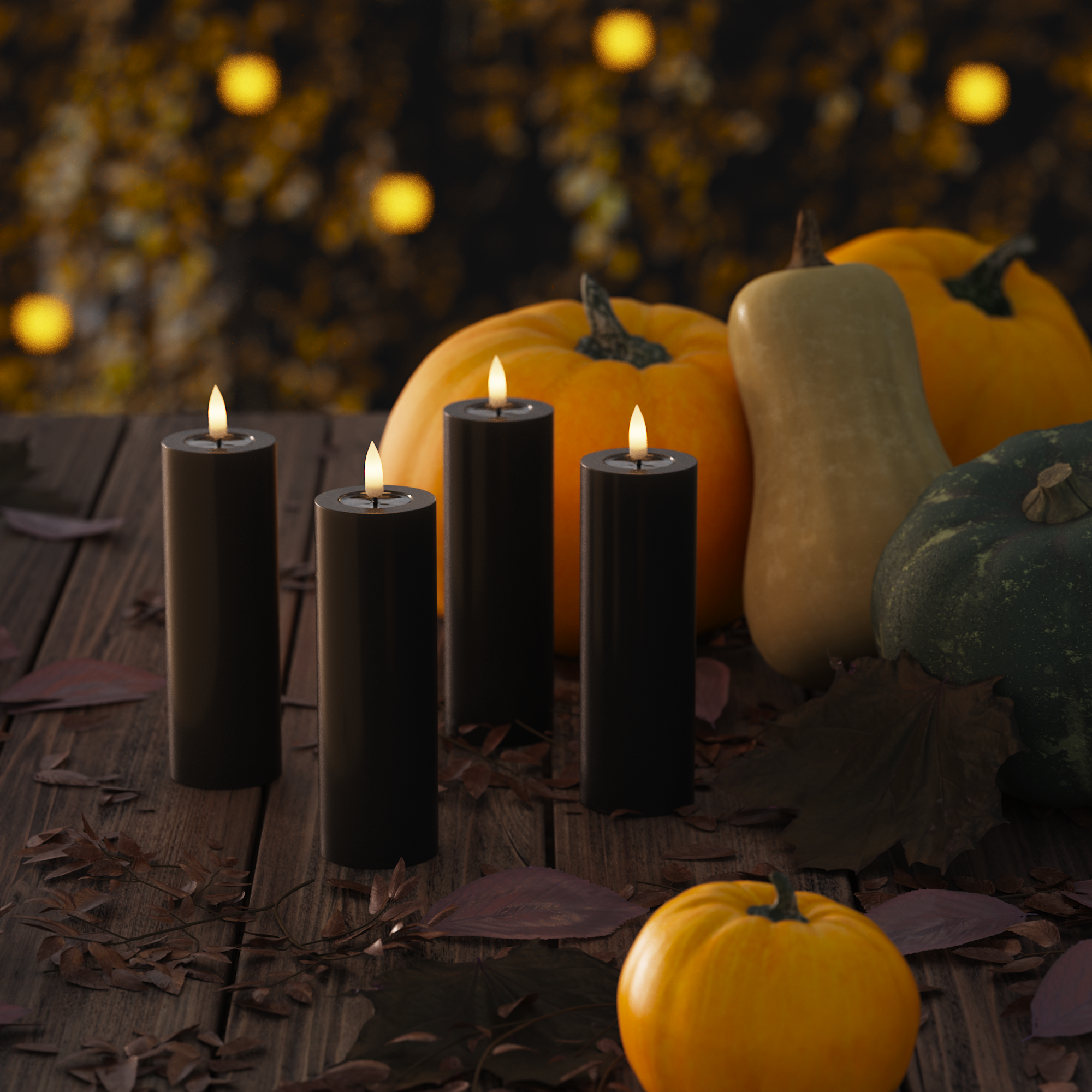 LED Blocklight Ø 5 x 15 cm Sort - 4 stk