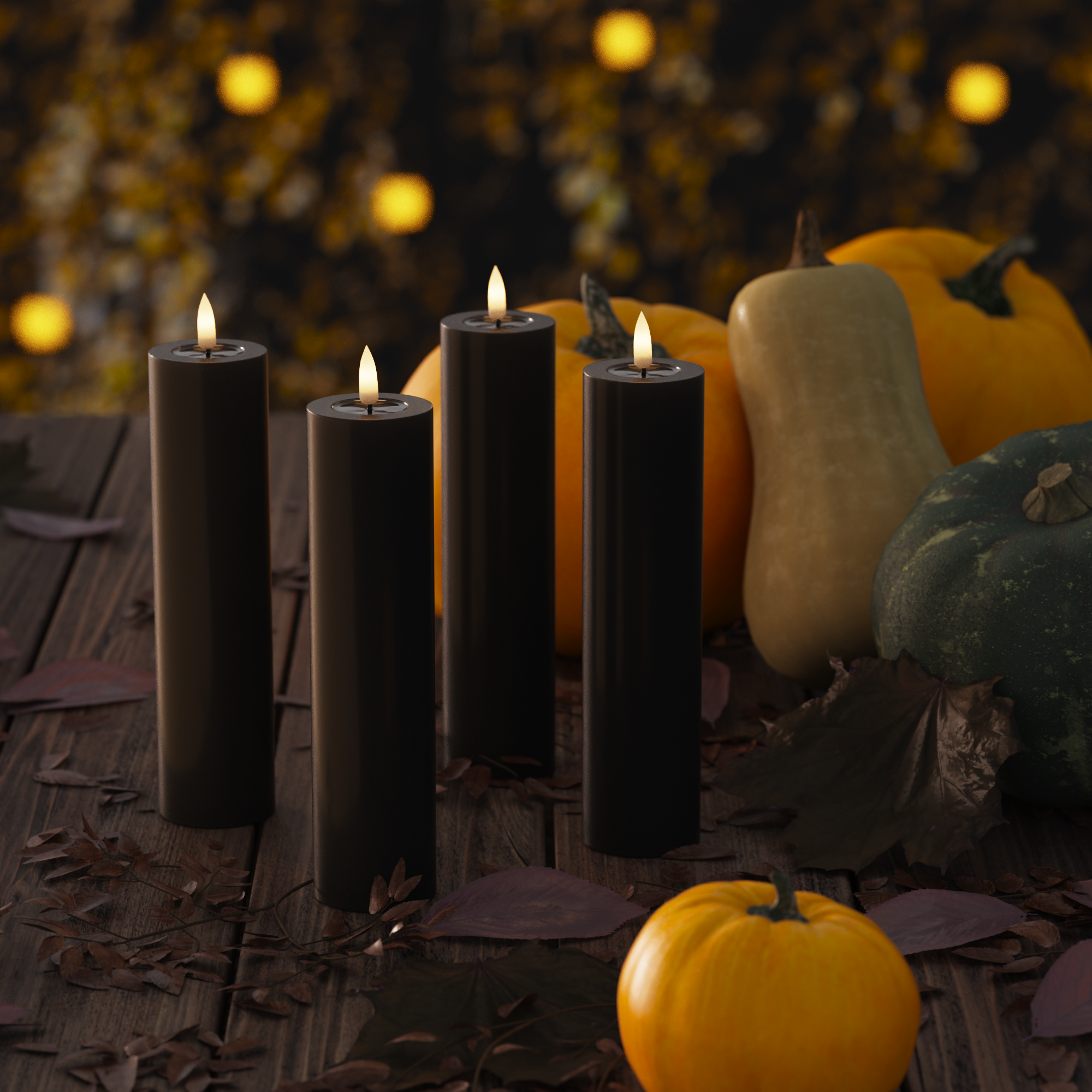 Φώτα μπλοκ LED Ø 5 x 20 cm Μαύρο - 4 τεμ.