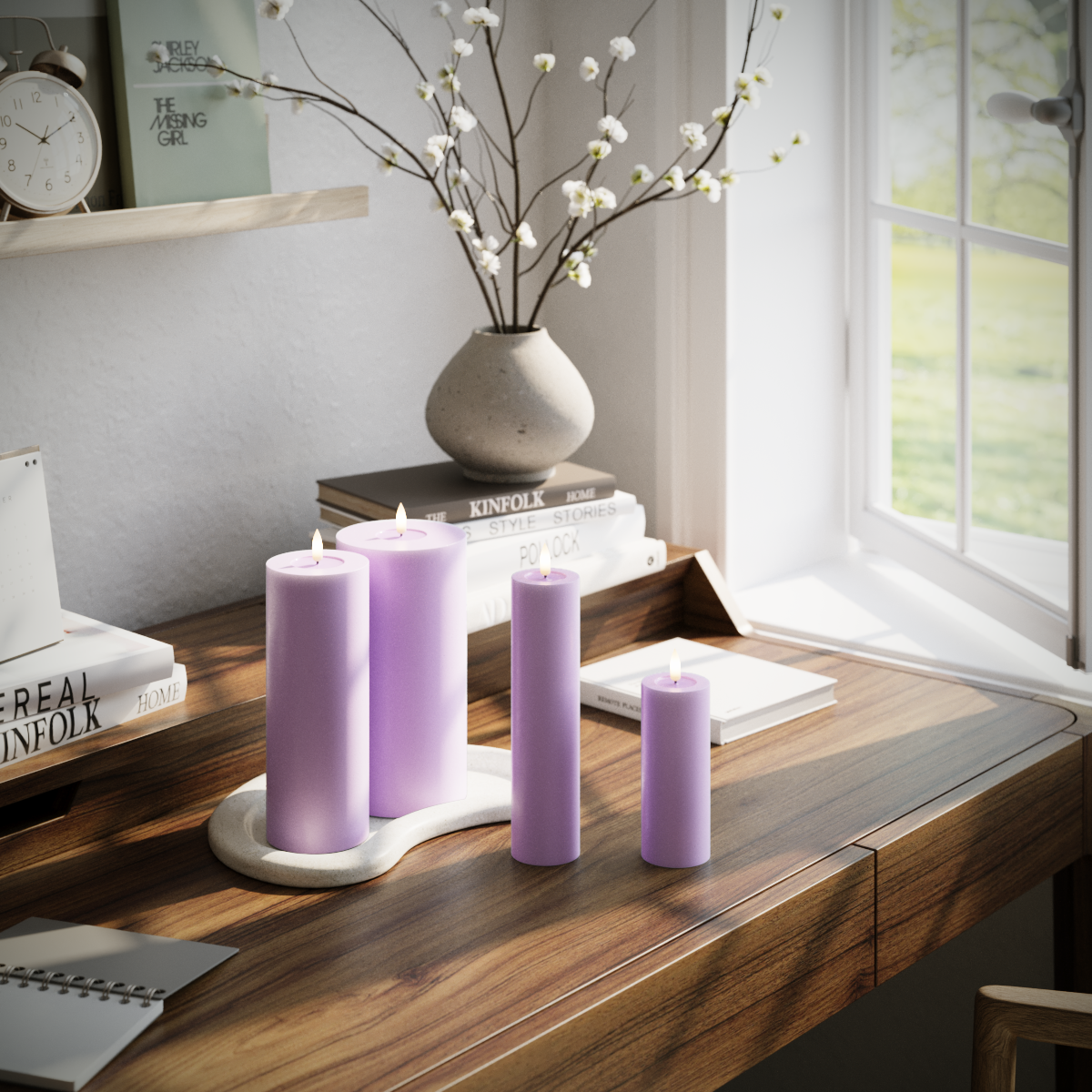 Deluxe Homeart Συσκευασία φωτός μπλοκ LED - Λεβάντα - 5 x 12,5 + 20 | 7,5 x 20 | 10 x 20 cm συσκευασία 1