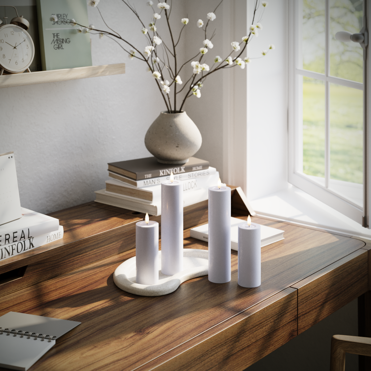 Deluxe Homeart Συσκευασία φωτός μπλοκ LED - Ξεθωριασμένο μπλε - 2 x 5 x 12,5 | 2x 5 x 20 cm συσκευασία 1