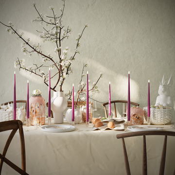 Deluxe Homeart LED-küünlavalguse pakett – Violett - 4 tükki 38 cm | 4 tk 28 cm pakend 1