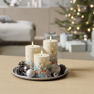 Deluxe Homeart LED- gaveeske med vokslys med julemotiv Jul 1