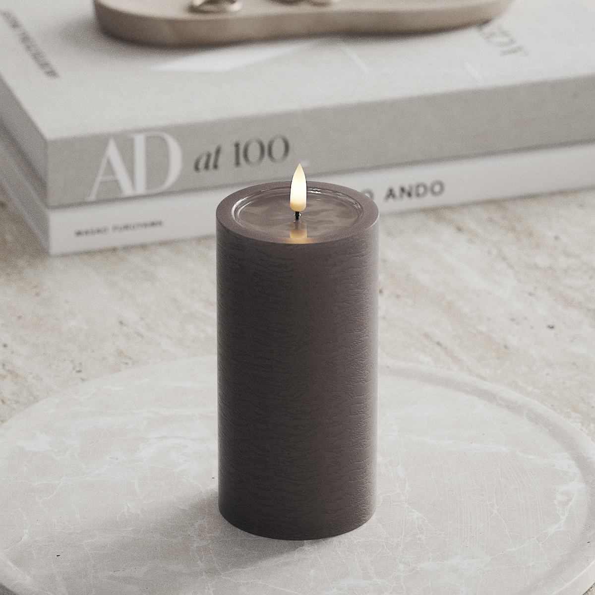 Deluxe Homeart Unique LED blokové světlo D 7,5 x 15 cm Mokka unique blokové světlo 1