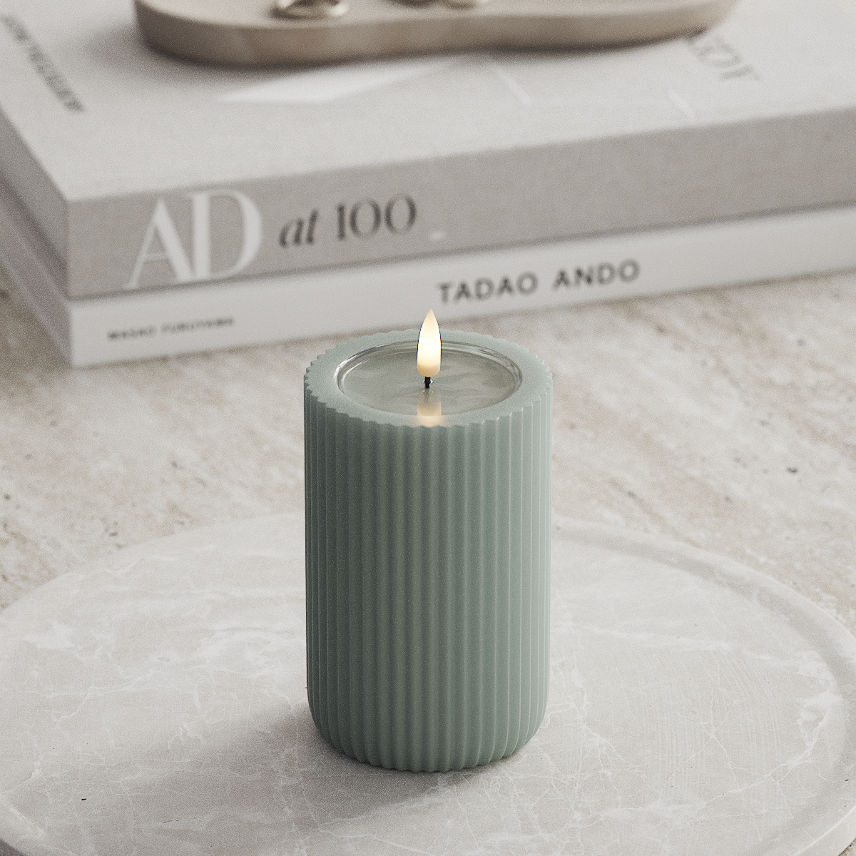 Deluxe Homeart Unique Φωτιστικό αυλάκωσης LED D 8 x 12,5 cm Φασκόμηλο πράσινο unique φως αυλάκωσης 1