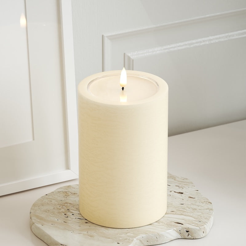 Unique Candles Unique LED Blockljus D 10 x 15 cm Kräm