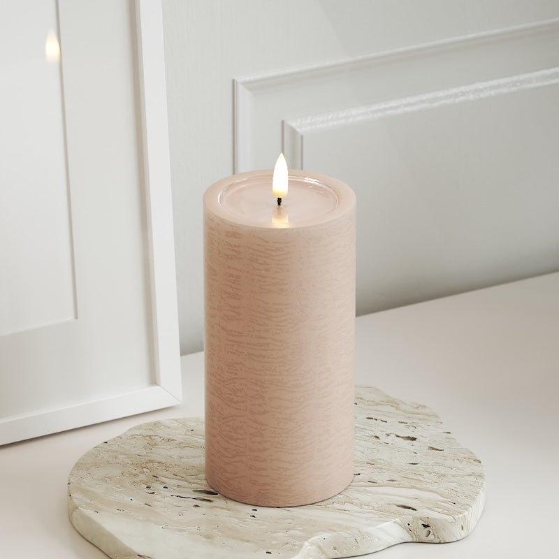 Unique Candles Unique LED blokové světlo D 7,5 x 15 cm Růžová